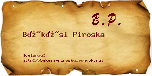 Békési Piroska névjegykártya
