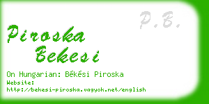 piroska bekesi business card