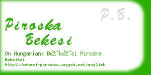 piroska bekesi business card